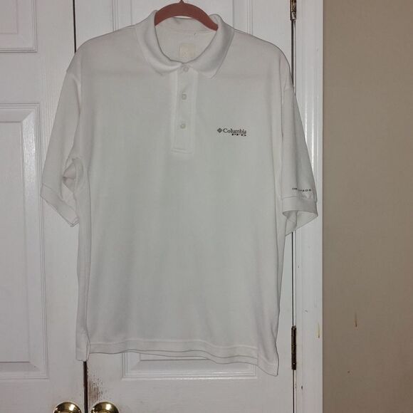 Columbia white PFG omni shade  polo shirt Sz S - Picture 1 of 5